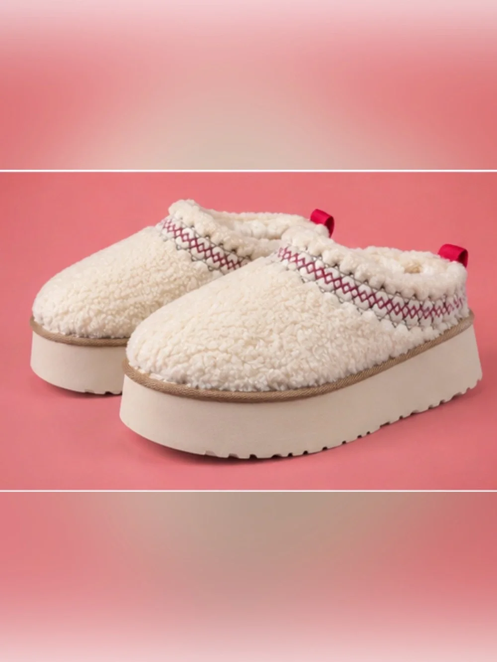 Platform off-white / cream slip-on women's size 7.5 52/80